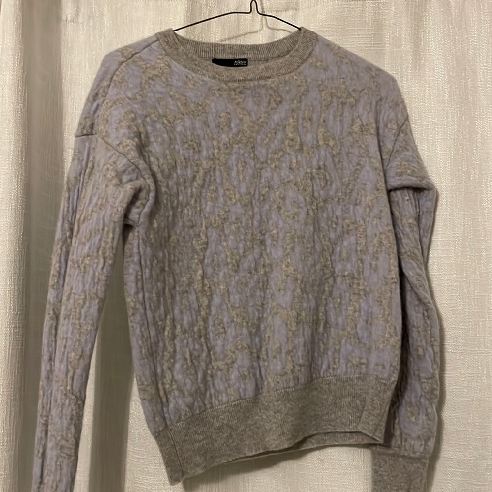 Cashmere Light blue and gray sweater